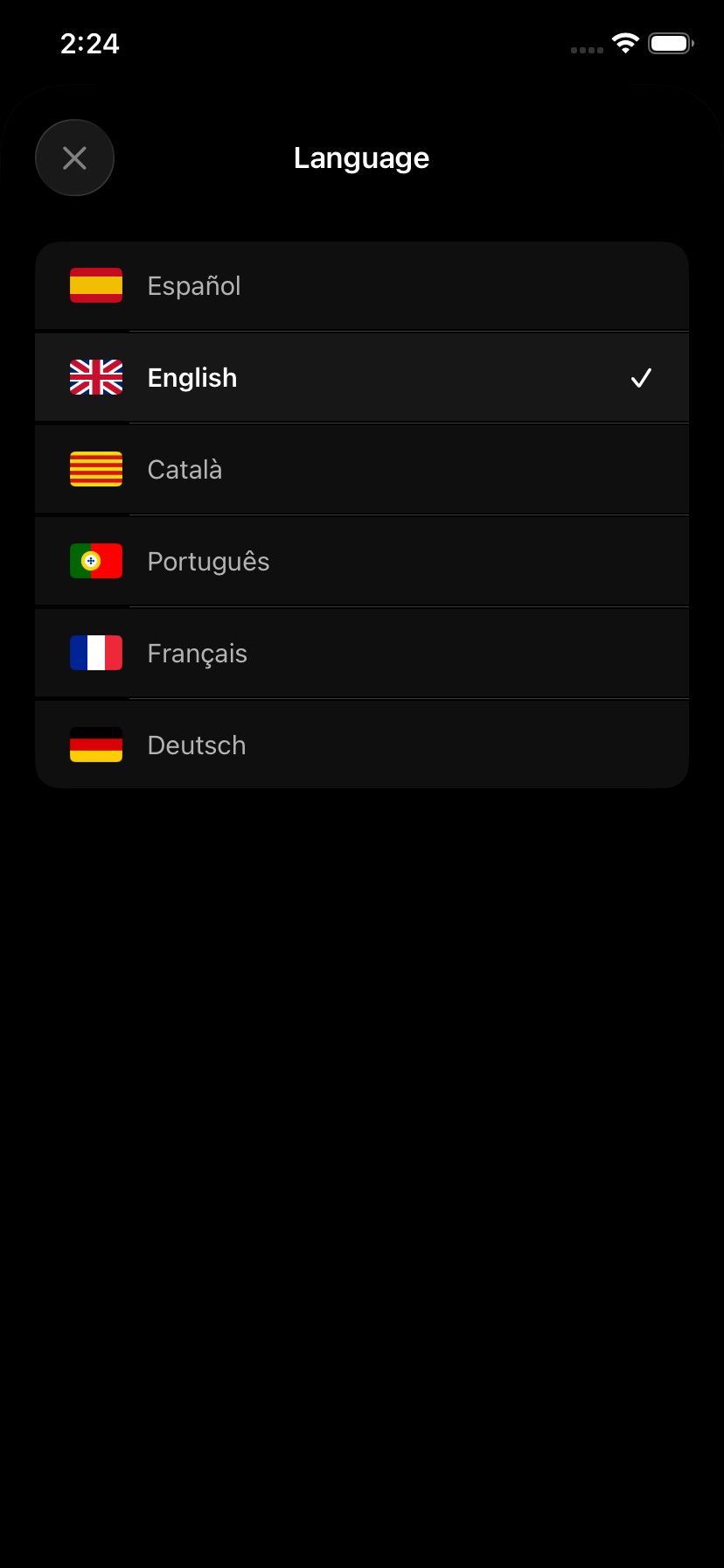 Selector de idioma